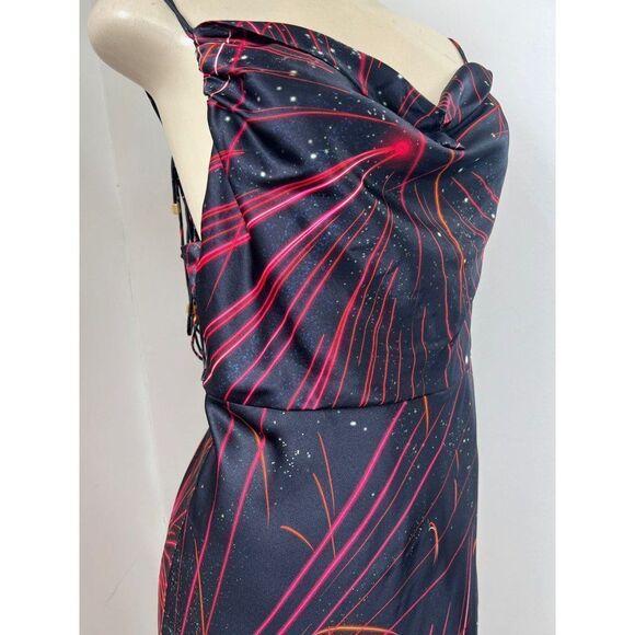 RETROFETE Ariella Black Fireworks Printed Spaghetti Strap Mini Dress Siz… - Picture 6 of 9